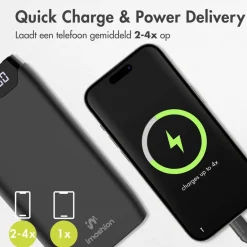 20.000 mAh Powerbank met 22.5W Snellader - Noodpakket|Imoshion Clearance