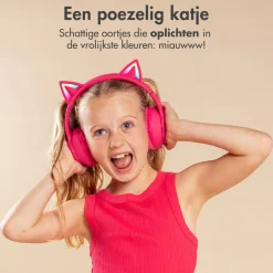 Imoshion Draadloze Bluetooth Kinder Koptelefoon met Verlichte Kattenoortjes< Koptelefoons