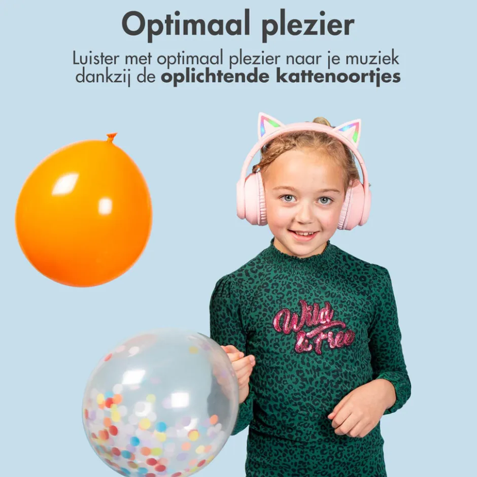 Draadloze Bluetooth Kinder Koptelefoon met Verlichte Kattenoortjes|Imoshion Outlet