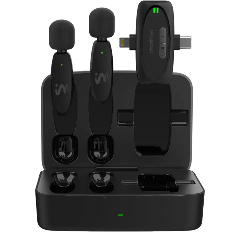 Two Pack Draadloze Bluetooth Microfoon met Oplaadcase|Imoshion Clearance
