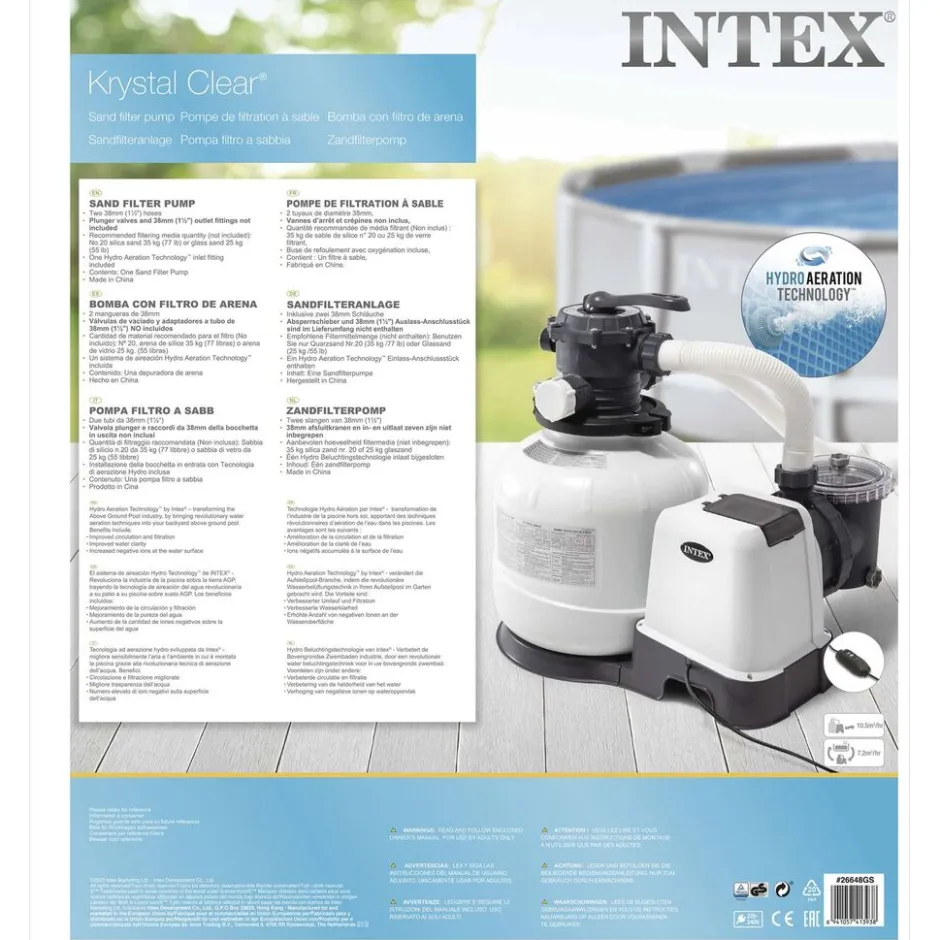 Krystal Clear zandfilterpomp SX2800 8m³/u|Intex New