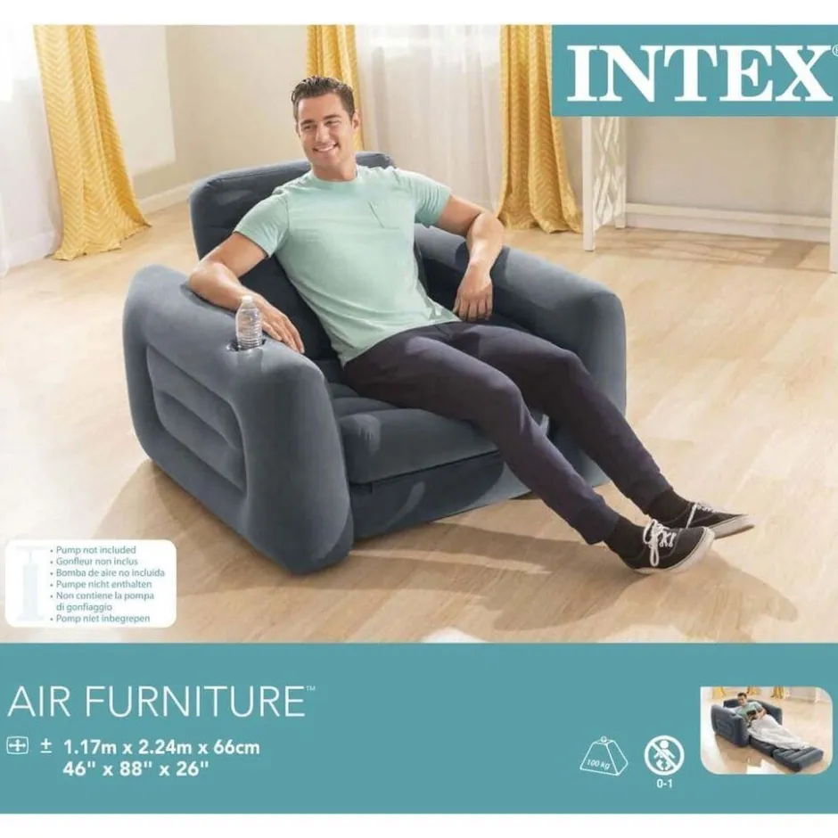 Opblaasbare en Uitklapbare Loungestoel|Intex New