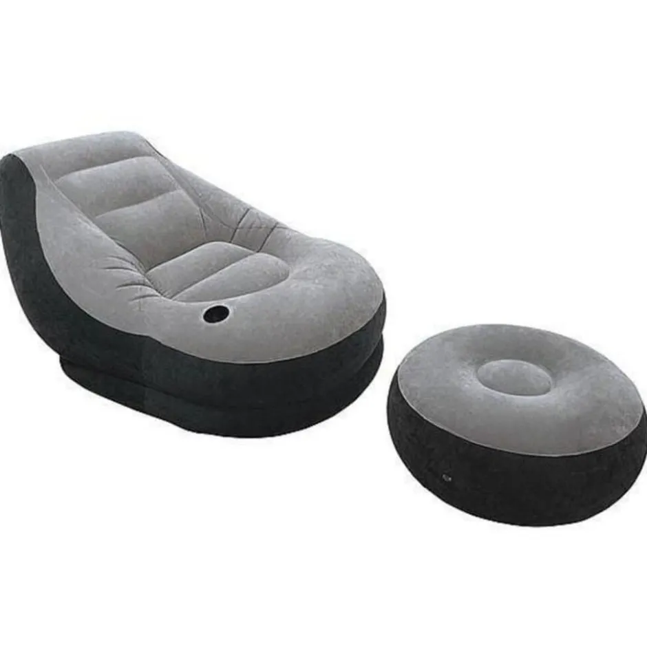 Opblaasbare Loungestoel met poef|Intex Clearance