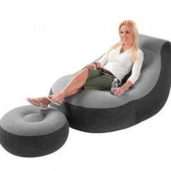 Opblaasbare Loungestoel met poef|Intex Clearance