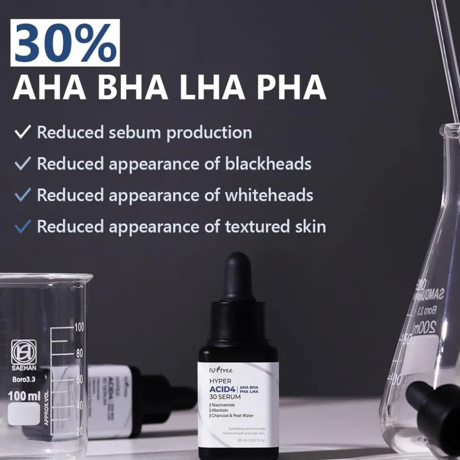 ISNTREE Hyper Acid4 AHA BHA PHA LHA 30 Serum< Korean Skincare|Serum