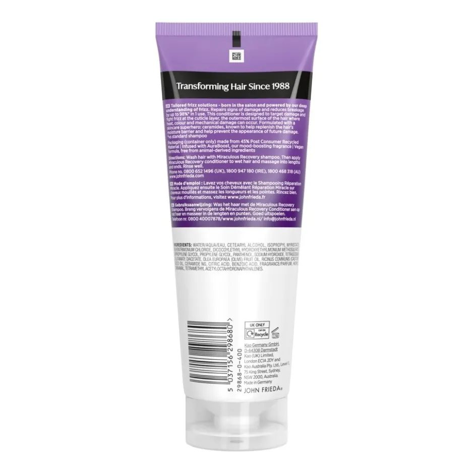 John Frieda Frizz Ease Miraculous Recovery Repairing Conditioner< Conditioner