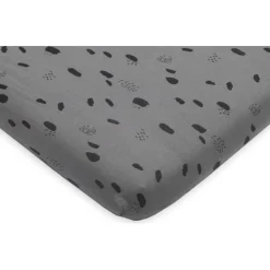 Jollein Jersey Spot Storm Grey 75 x 95 cm Boxmatras Hoeslaken< Baby Beddengoed