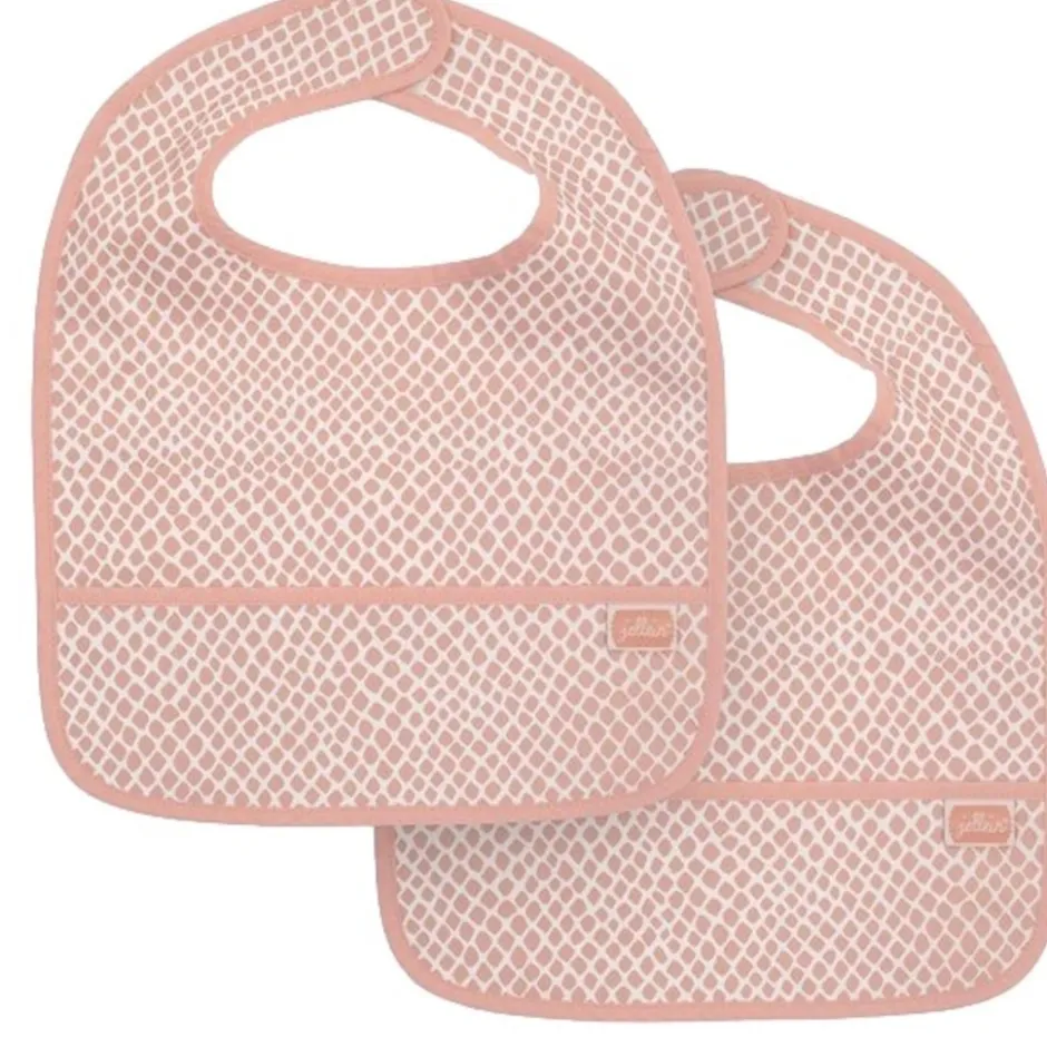Snake Pale Pink 2-pack Waterproof Slabber|Jollein Hot