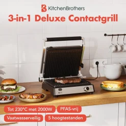 KitchenBrothers Contactgrill Deluxe< Broodbereiding En Grills