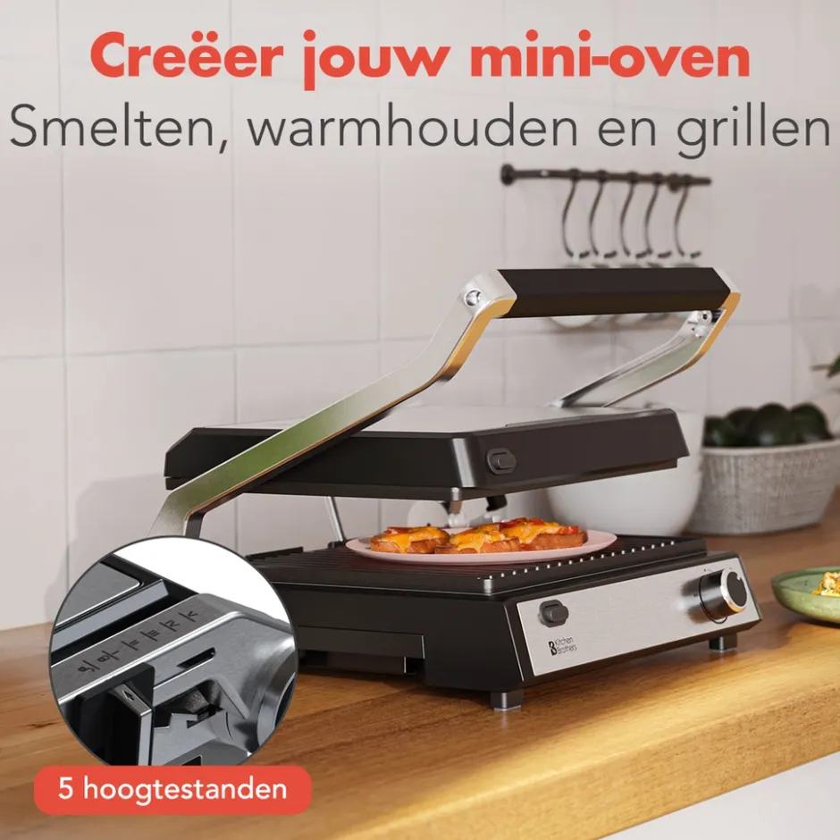 KitchenBrothers Contactgrill Deluxe< Broodbereiding En Grills