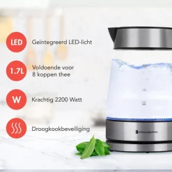 Glazen Waterkoker met LED|KitchenBrothers New
