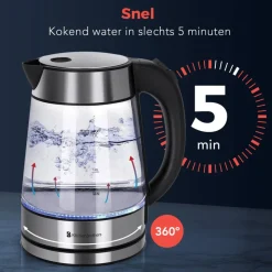 Glazen Waterkoker met LED|KitchenBrothers New