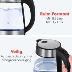 Glazen Waterkoker met LED|KitchenBrothers New