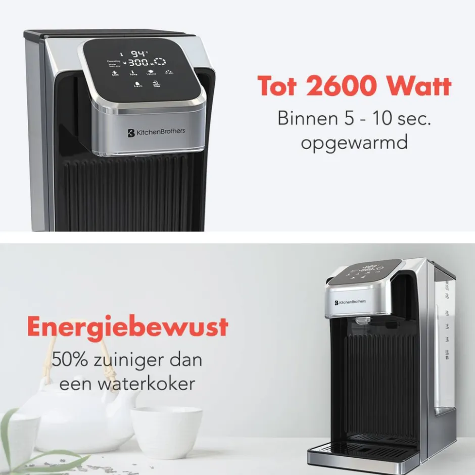 KitchenBrothers Heetwaterdispenser met Melkfunctie< Waterkokers