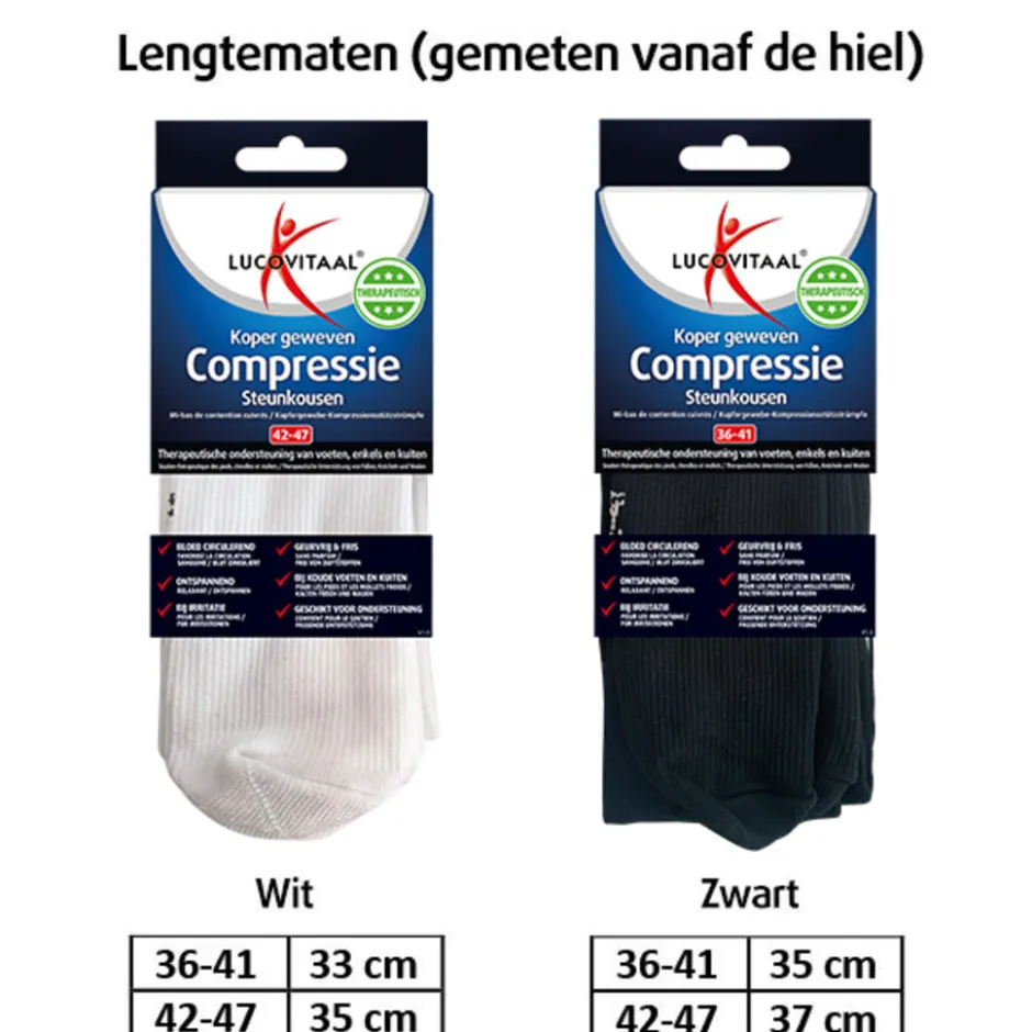 Lucovitaal Koper Geweven Compressie Steun Kousen< Revalidatiehulpmiddelen