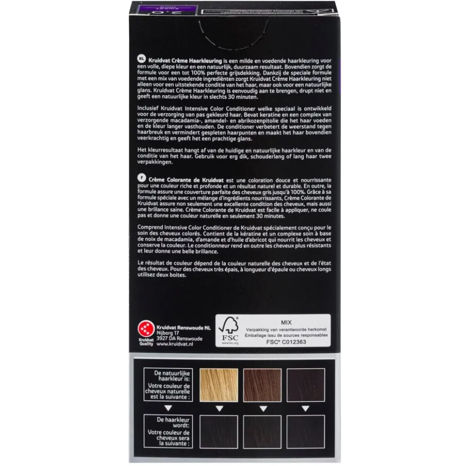 Kruidvat 2.0 Zwart Crème Haarkleuring< Haarverf