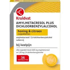 Amylmetacresol Plus Dichloorbenzylalcohol Honing & Citroen Zuigtabletten bij Keelpijn|Kruidvat Clearance