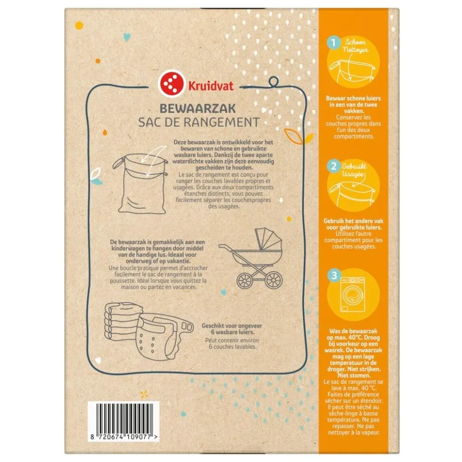 Bewaarzak voor Wasbare luiers met Berenprint|Kruidvat New