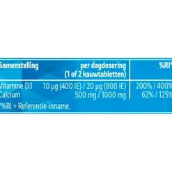 Kruidvat Calcium & Vitamine D3 Kauwtabletten< Mineralen|Botten En Spieren