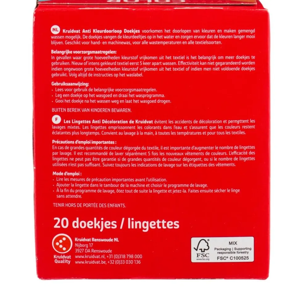 Kruidvat Color Protector Anti-Kleurdoorloopdoekjes< Vlekverwijderaars