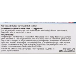 Kruidvat Diclofenac Kalium 12,5mg Filmomhulde Tabletten< Pijn