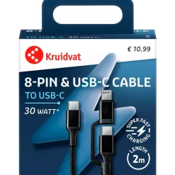 Dual 30W USB-C-naar-8-pin Kabel|Kruidvat Sale