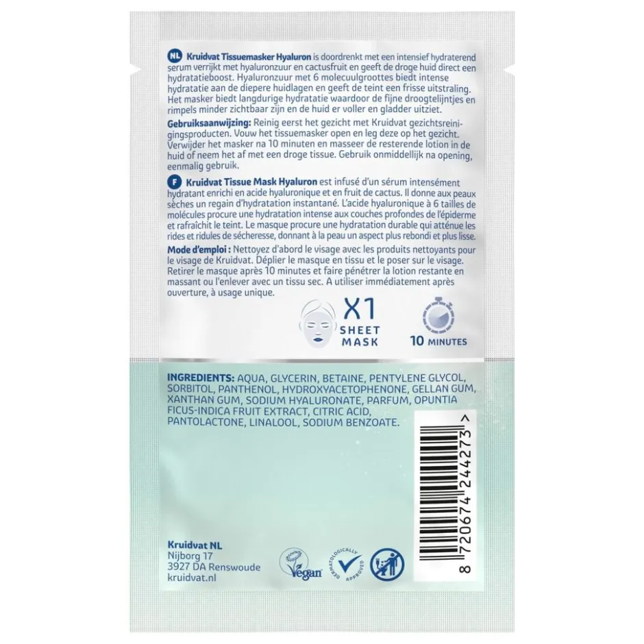 Hyaluron Intense Hydration Serum Infused Sheet Mask|Kruidvat