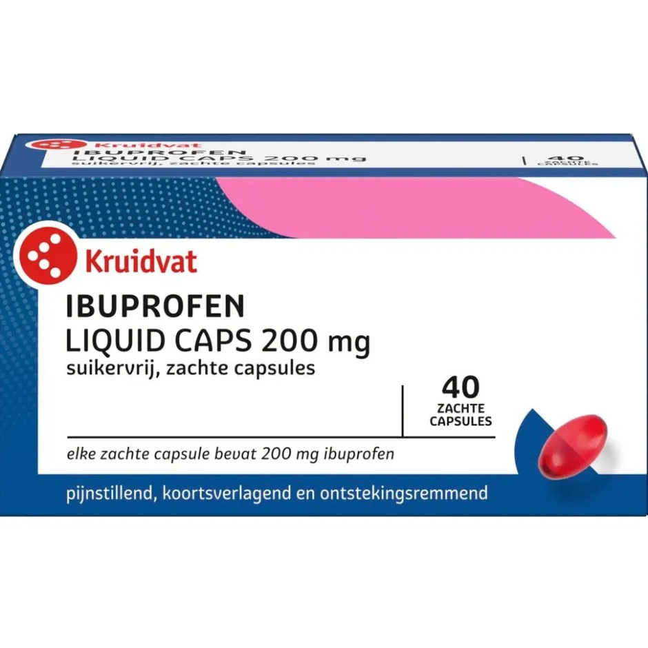 Kruidvat Ibuprofen Liquid Caps 200 mg Capsules< Pijn