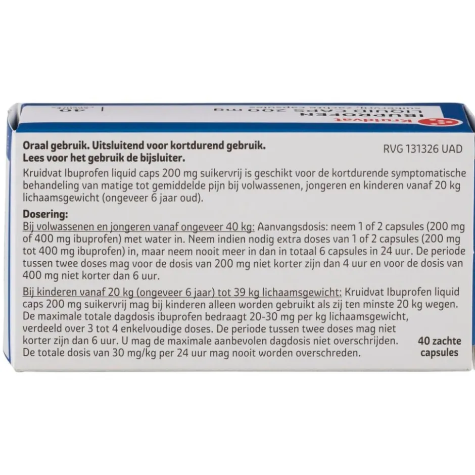 Kruidvat Ibuprofen Liquid Caps 200 mg Capsules< Pijn