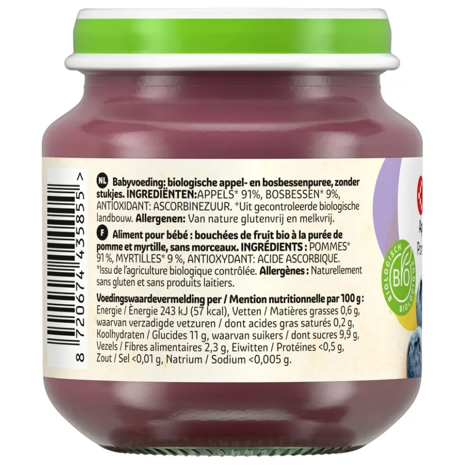 4+M Bio Appel & Bosbes Fruithapje|Kruidvat Best