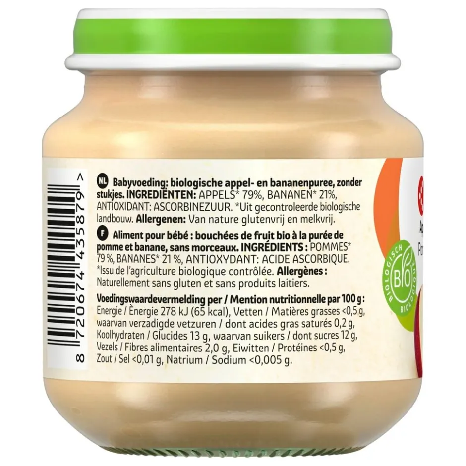 Kruidvat 4+M Bio Appel & Banaan Fruithapje< Fruithapjes