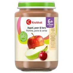 Kruidvat 6+M Bio Appel, Peer & Kers Fruithapje< Fruithapjes