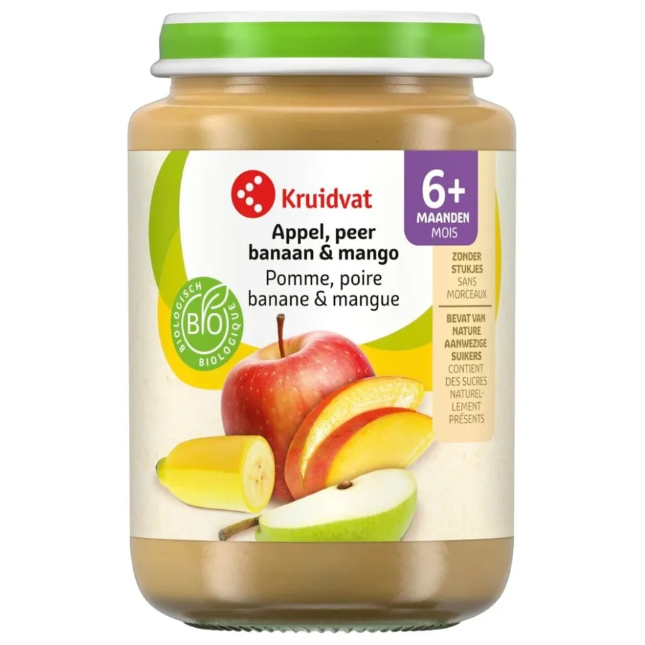 6+M Bio Appel, Peer Banaan & Mango Fruithapje|Kruidvat Outlet