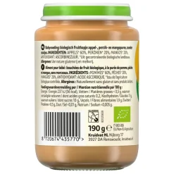 Kruidvat 6+M Bio Appel, Perzik & Mango Fruithapje< Fruithapjes