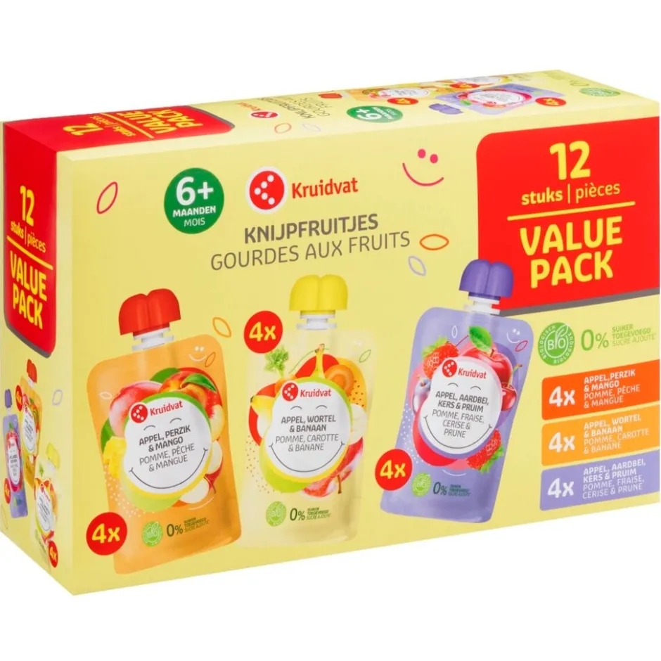 6+M Bio Knijpfruitjes|Kruidvat Hot