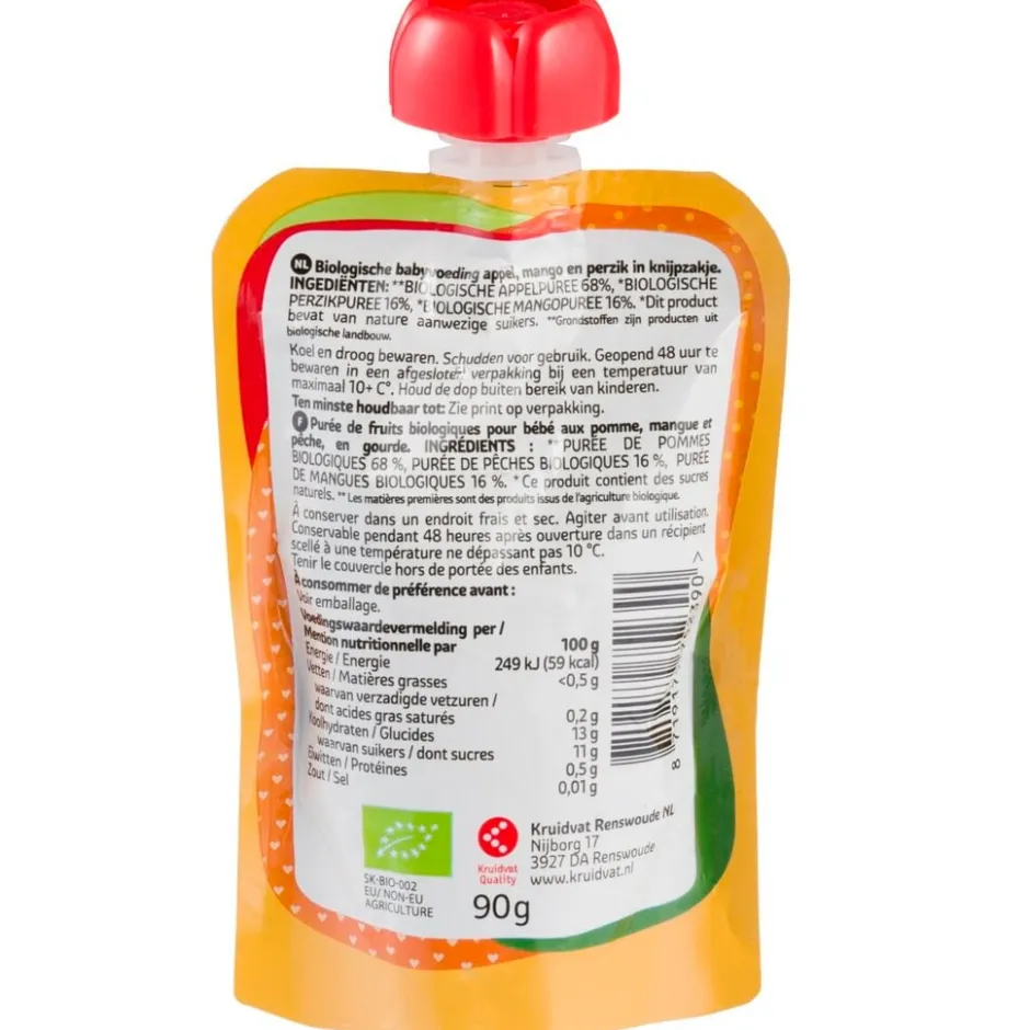 6+M Bio Mango-Perzik met Appel Knijpzakje|Kruidvat Online