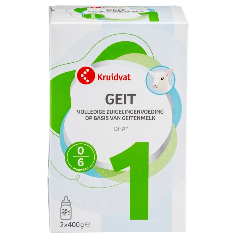 Kruidvat 0-6+M Zuigelingenvoeding op Basis van Geitenmelk< Zuigelingenmelk