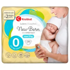 Kruidvat NewBorn Extra Small Maat 0 Luiers Smallpack< Luiers Maat 0