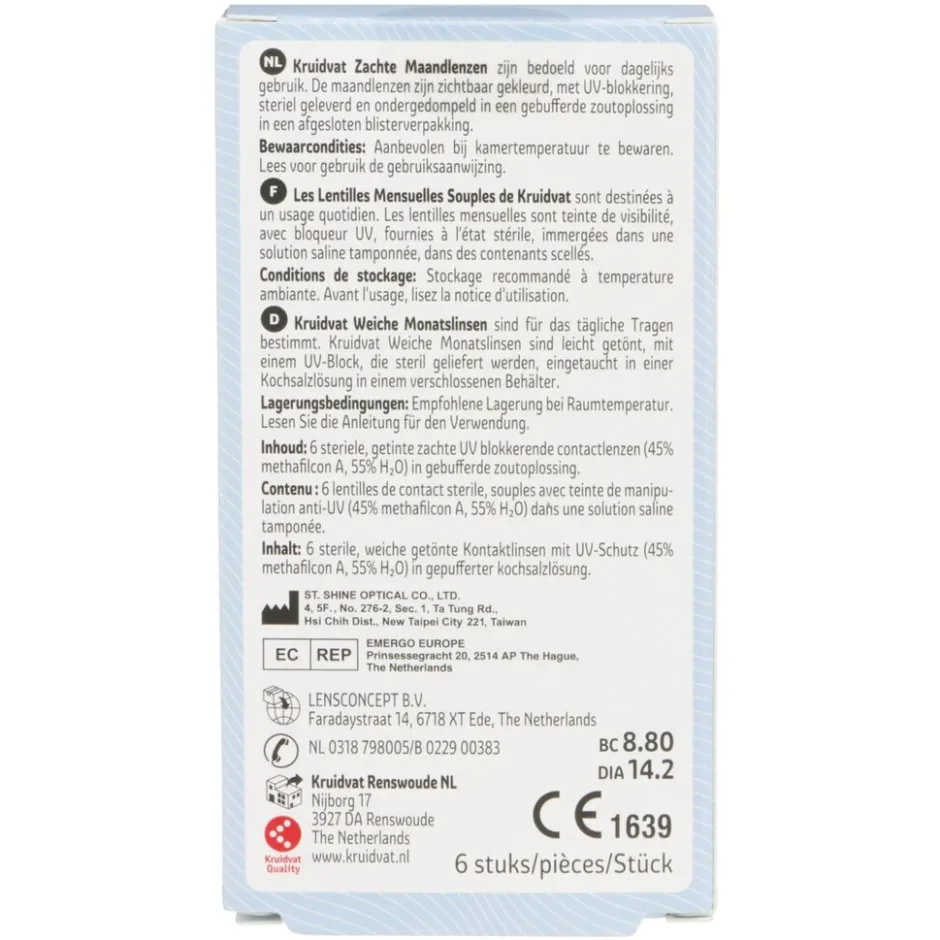 Kruidvat Opticare -1.75 Zachte Maandlenzen< Lenzen
