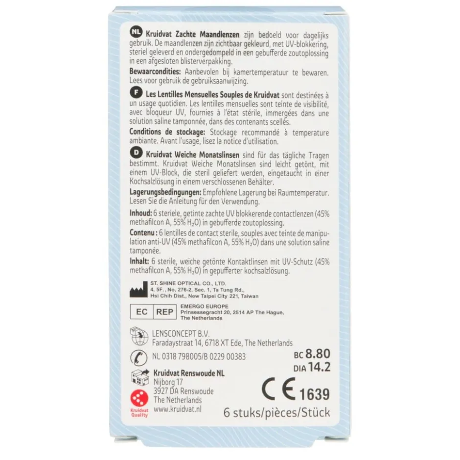 Kruidvat Opticare -2.75 Zachte Maandlenzen< Lenzen