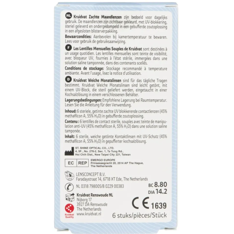 Kruidvat Opticare -6.50 Zachte Maandlenzen< Lenzen