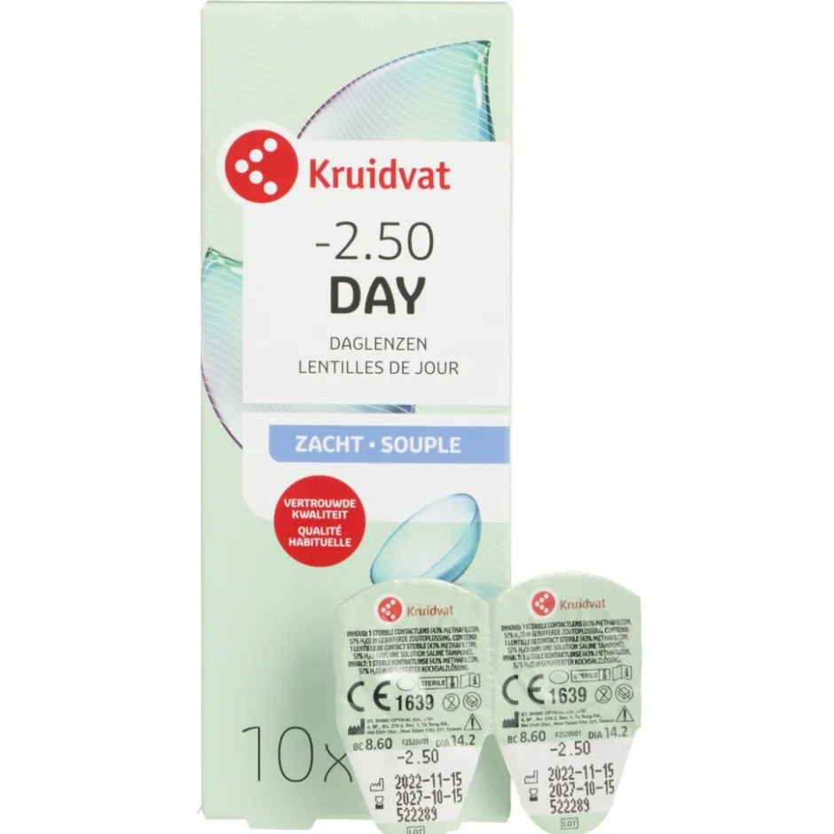 Kruidvat Opticare -2.50 Zachte Daglenzen< Lenzen
