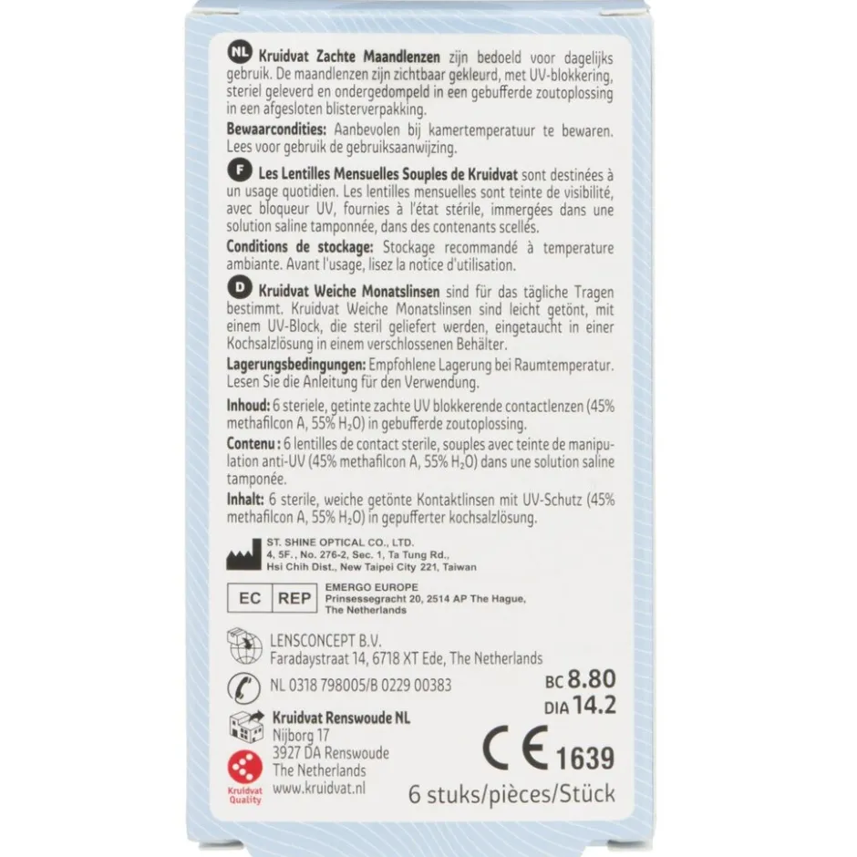 Kruidvat Opticare -5.00 Zachte Maandlenzen< Lenzen