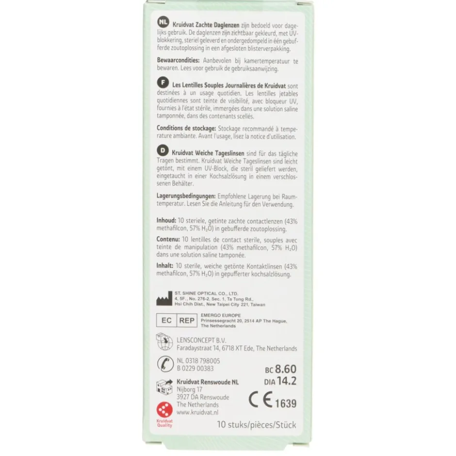 Kruidvat Opticare -1.25 Zachte Daglenzen< Lenzen