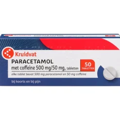 Kruidvat Paracetamol met Coffeïne 500mg /50mg Tabletten< Pijn