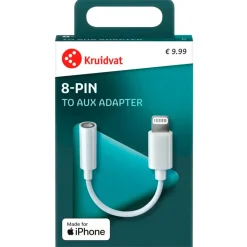 Kruidvat 8-pin to Mini-jack Audio Adapter< Telefoonkabeltjes
