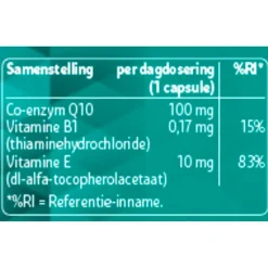 Kruidvat Q10 100 mg Capsules met Vitamine B1< Weerstand En Energie