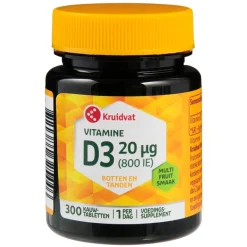 Kruidvat Vitamine D3 20mcg Kauwtabletten< Vitamines