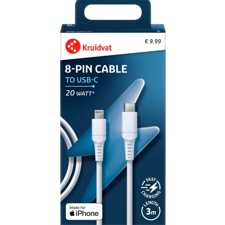 20W Dual USB-C-naar-8-pin Kabel|Kruidvat Clearance