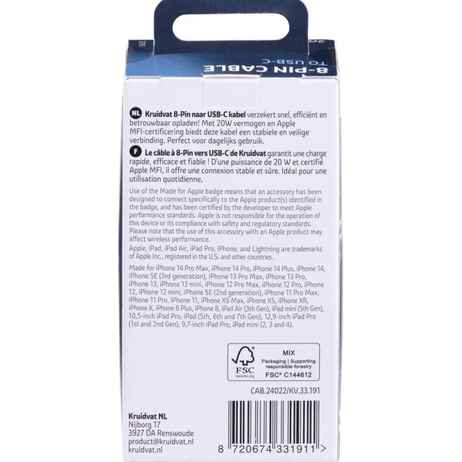 20W Dual USB-C-naar-8-pin Kabel|Kruidvat Clearance